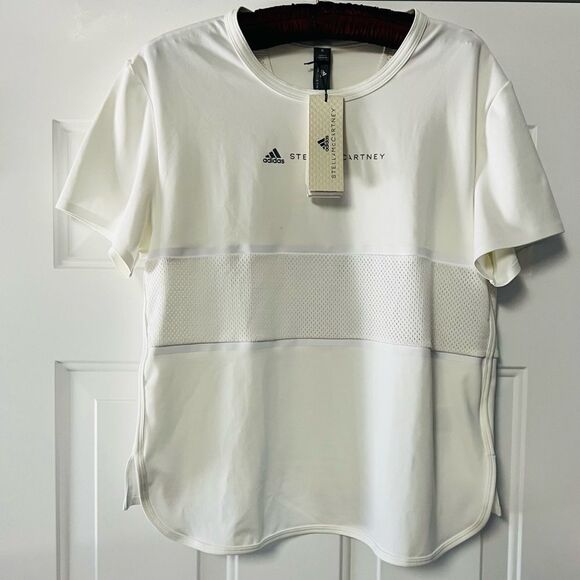 NWT! ADIDAS By Stella McCartney True Strength Run Loose Fit White Tee Size S - Picture 6 of 8